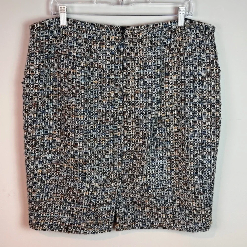 Talbots Multicolor Mod Tweed Lined Pencil Straight Skirt Women Petite 16 Classic